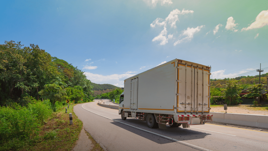 Bem-estar ao dirigir na estrada caminhão